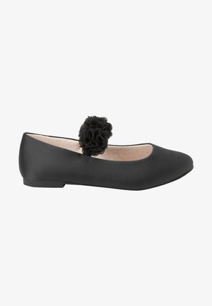 WITH STAIN RESISTANT FINISH - Ankle strap ballet pumps - black satin new comfort