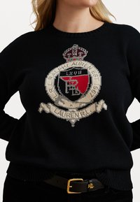 Lauren Ralph Lauren Woman INTARSIA KNIT CREST COTTON SWEATER - Camisola - black