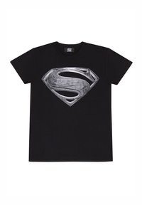 Henry Tiger DC JUSTICE LEAGUE MOVIE SUPERMAN LOGO - Triko s potiskem - black