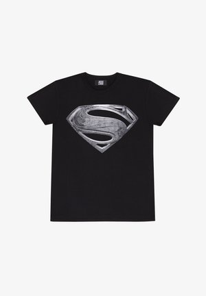 Henry Tiger DC JUSTICE LEAGUE MOVIE SUPERMAN LOGO - Triko s potiskem - black