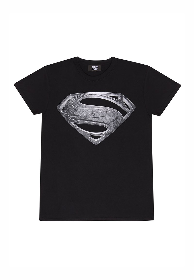 Henry Tiger DC JUSTICE LEAGUE MOVIE SUPERMAN LOGO - Triko s potiskem - black