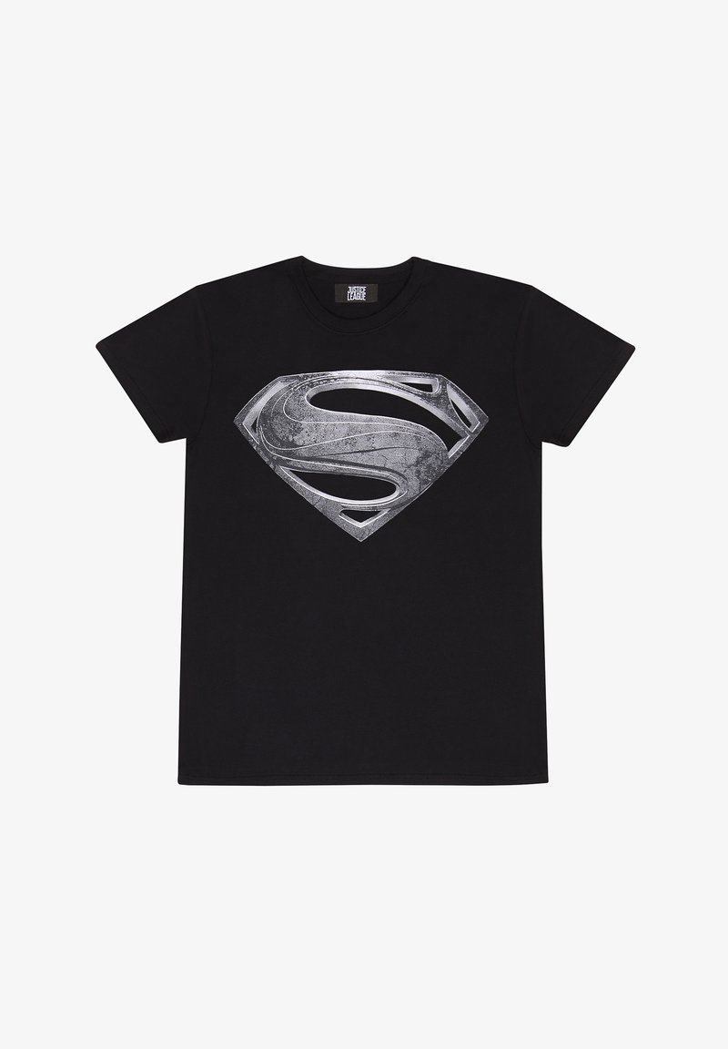 Henry Tiger DC JUSTICE LEAGUE MOVIE SUPERMAN LOGO - Triko s potiskem - black