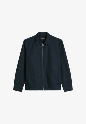 Marc O'Polo, OVERSHIRT WITH KENT COLLAR, TWO CHEST AND SIDE SEAM POCKETS, ZIP AT FRONT - Overhemd - dark navy