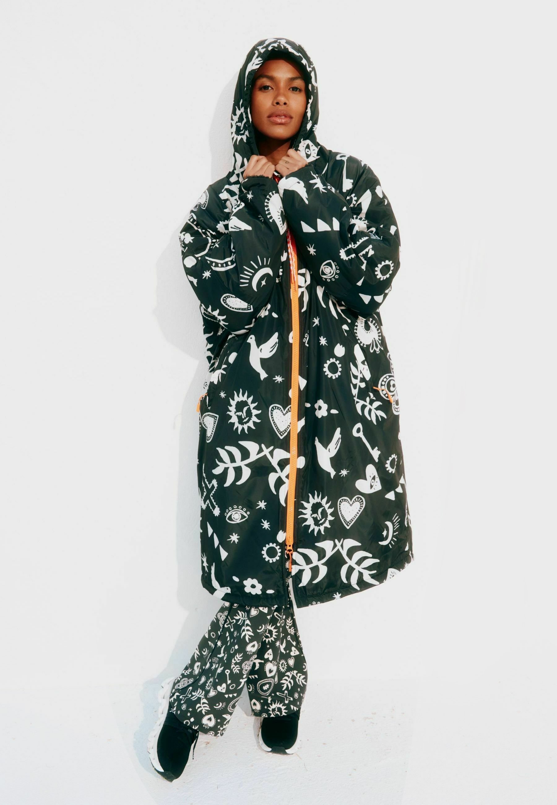 N’enuphar 22 AW mix dress coat Never Fully Dressed Short coat - charcoal grey hope print