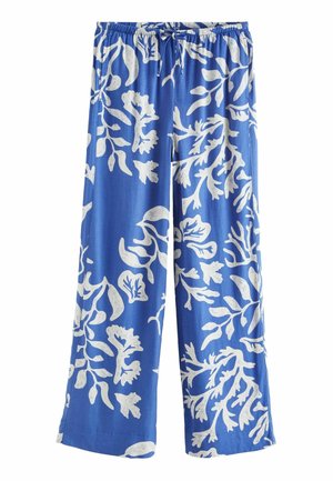 WAIST WIDE LEG  - Kelnės - blue white print