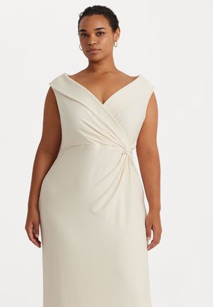 JERSEY OFF-THE-SHOULDER GOWN - Vestito di maglina - mascarpone cream