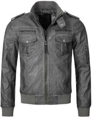 INDICODE JEANS INCO - Imiteret læderjakke - grau