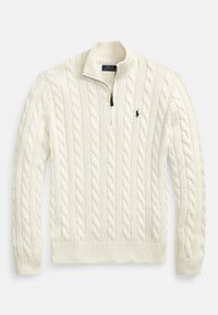 CABLE-KNIT COTTON QUARTER-ZIP SWEATER - Jumper - andover cream