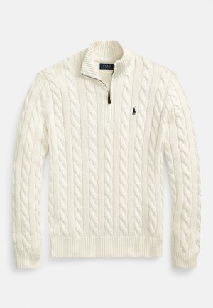 Polo Ralph Lauren CABLE-KNIT COTTON QUARTER-ZIP SWEATER - Jumper - andover cream