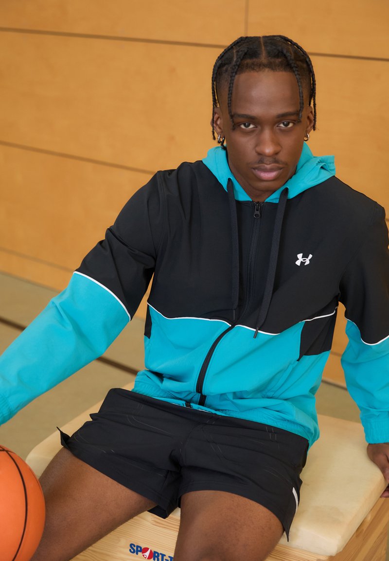 Under Armour ZONE WOVEN - Veste de survêtement - circuit teal/black/white