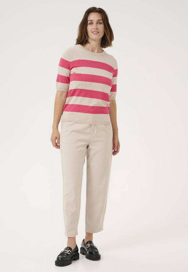 LIZZA STRIPED - Print T-shirt - rasberry featherg bold stripe2