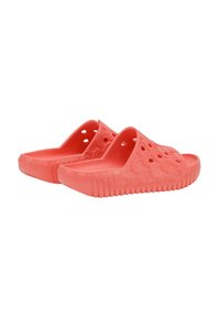 Infradito in gomma color corallo con un design a onde, punta aperta, fori per la ventilazione e suola testurizzata per una migliore aderenza.