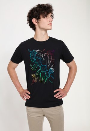 MINECRAFT GRADIENT LINES - T-shirts print - black