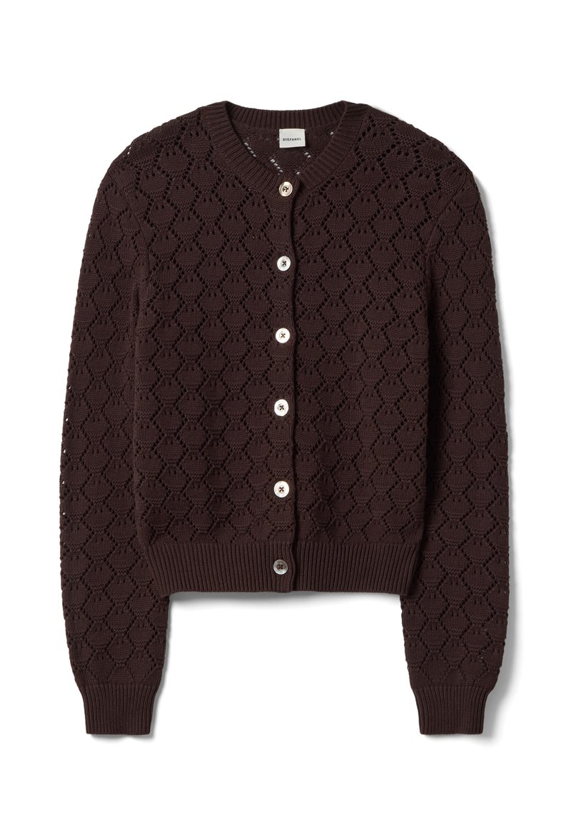 Stefanel WITH PATTERN - Chaqueta de punto - dark brown/marrón - Zalando.es