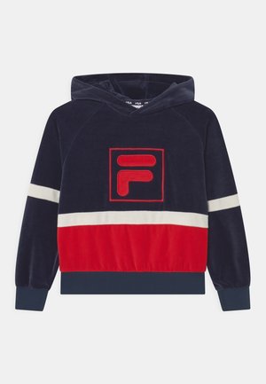 PIA BLOCKED HOODY - Felpa - black iris/true red/whiper white