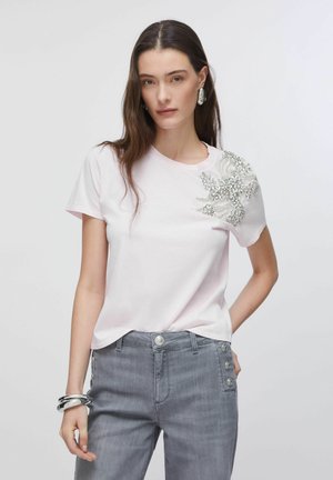 WITH JEWEL EMBROIDERY - Triko s potiskem - light pink