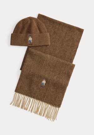 Polo Ralph Lauren, POLO BEAR WOOL BEANIE & SCARF GIFT SET - Плетена шапка - brown