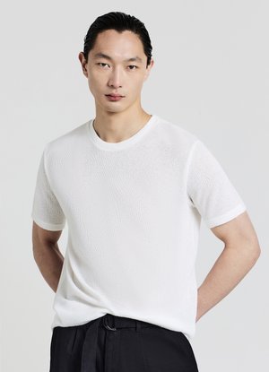 GIROCOLLO - T-shirt basic - bianco lana