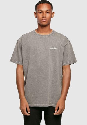 INSPIRE ACID WASHED HEAVY TEE - T-Shirt basic - asphalt