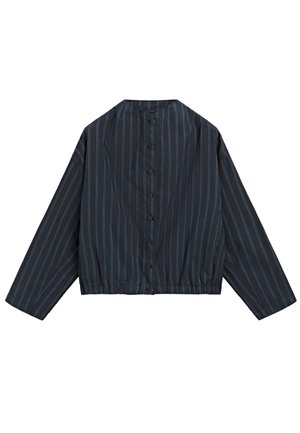 Massimo Dutti HIGH COLLAR STRIPED BOMBER JACKET - Lehká bunda - dark blue