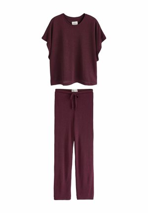 LOUNGE SET TALL  - Yöasusetti - berry red