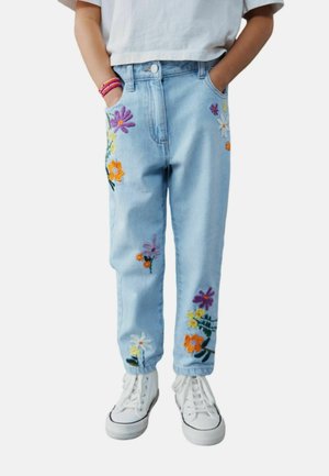FLORAL EMBROIDERED - Jeans Tapered Fit - light blue