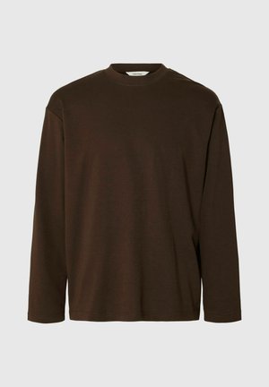 Selected, SLHLOOSEOSCAR LS O-NECK TEE NOOS - Pikkade varrukatega topp - demitasse