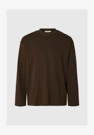 Selected, SLHLOOSEOSCAR LS O-NECK TEE NOOS - Pikkade varrukatega topp - demitasse