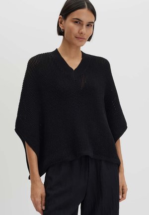 someday., RELAXED KNIT CAPE - Cape - black