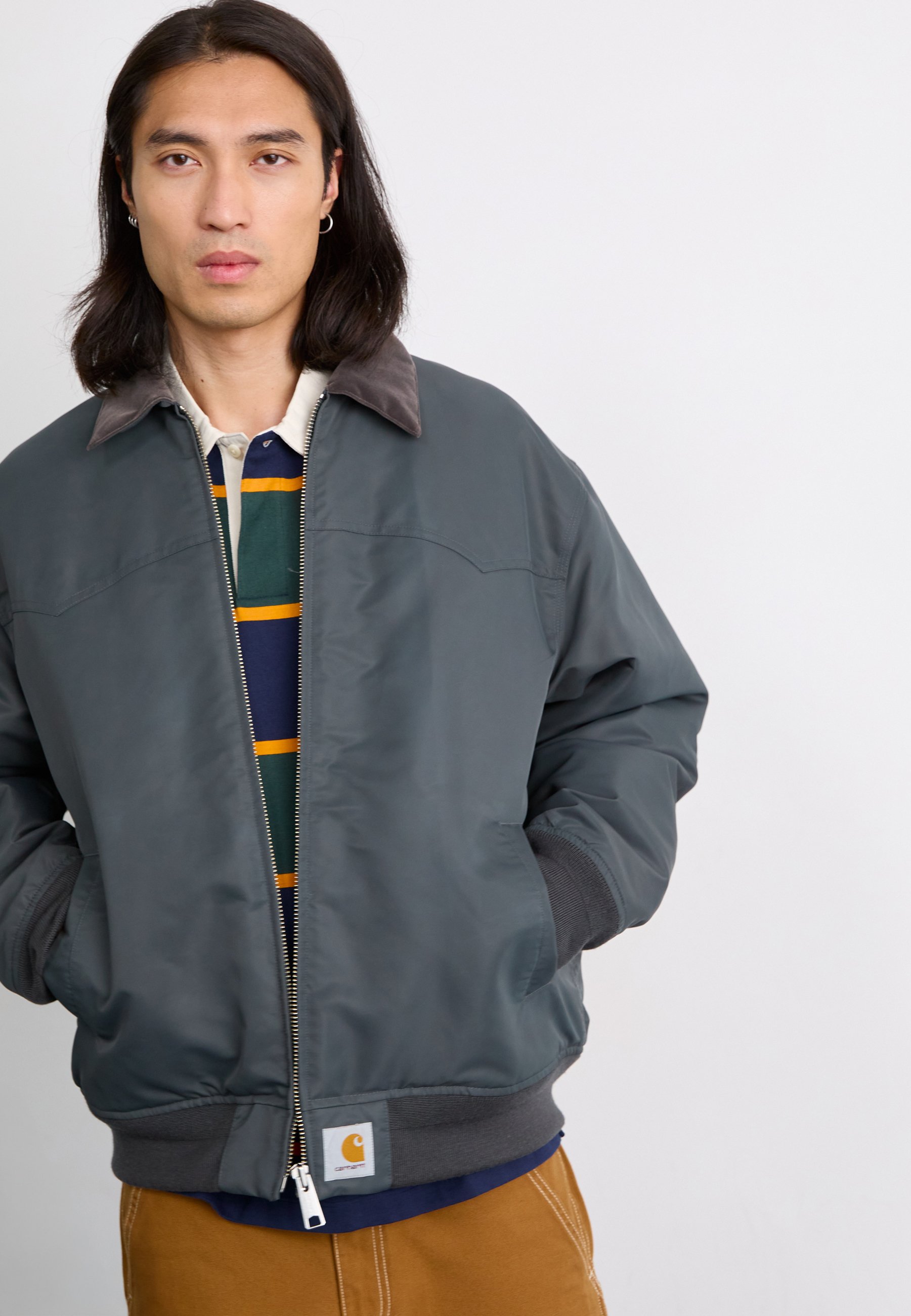 ジャケット・アウター Carhartt SANTA FE ALUMNI JACKET Graphite サンタフェアルムナイジャケット