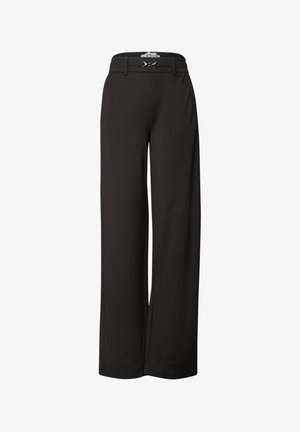 Street One, HIGH WAIST STRAIGHT LEG HOSE IM CASUAL FIT - Pantalones - black coffee