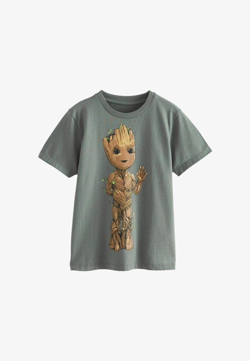 Next LICENSED GUARDIANS OF THE GALAXY GROOT - REGULAR FIT - Potiskana majica - dark green