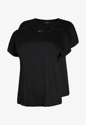 Zizzi 2-PACK SHORT SLEEVED - T-shirts basic - black