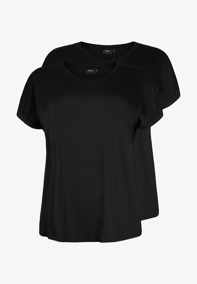 Zizzi 2-PACK SHORT SLEEVED - T-shirt basic - black