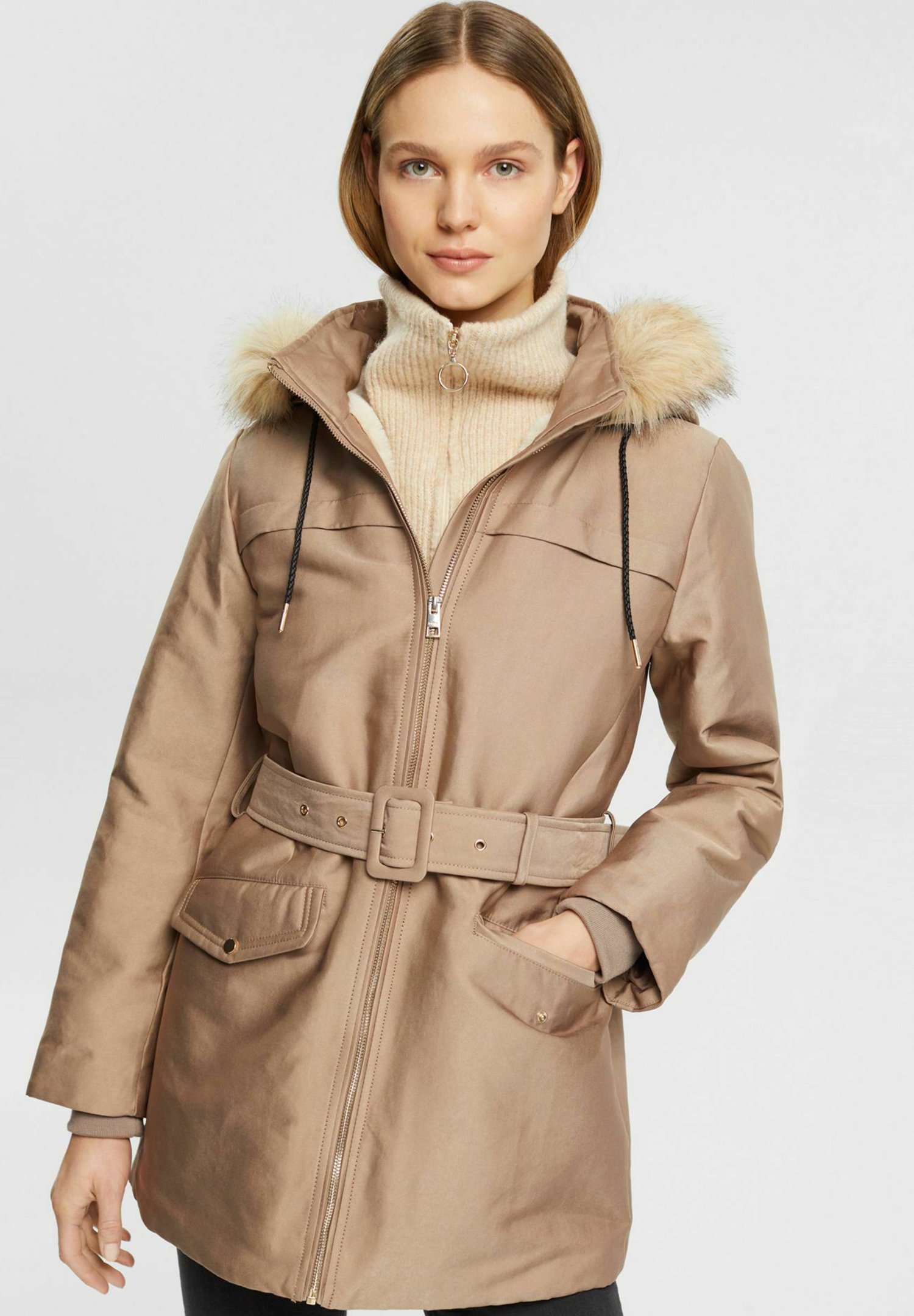 Taupe Heine Parka Damen Leichte Jacke Esprit Parka Beige Esprit
