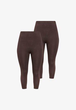 Yours Clothing, PLUS SIZE CROPPED LEGGINGS - Legging - chocolate