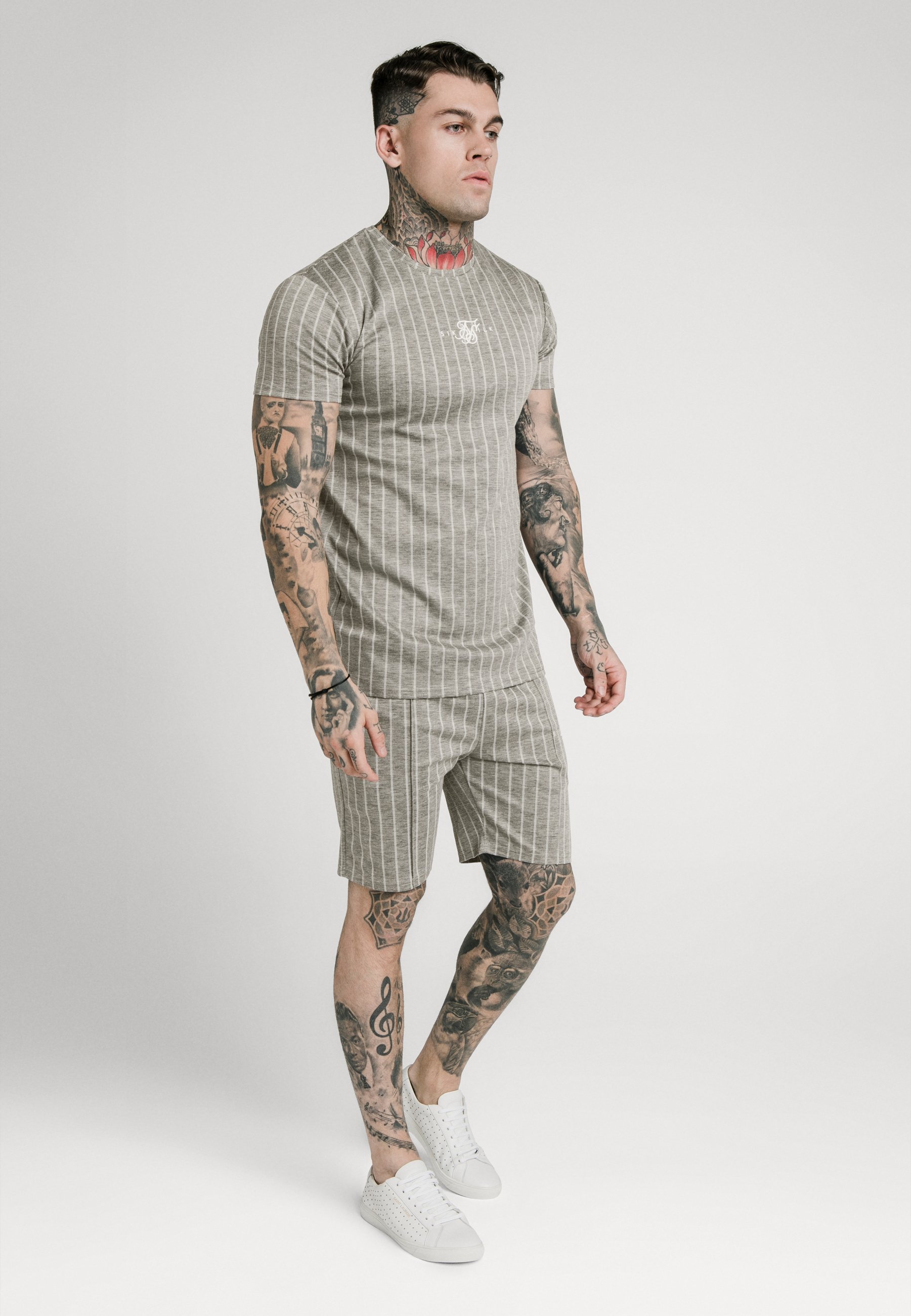 SIKSILK RAGLAN TECH TAPE TEE - Camiseta estampada - grey/gris - Zalando.es