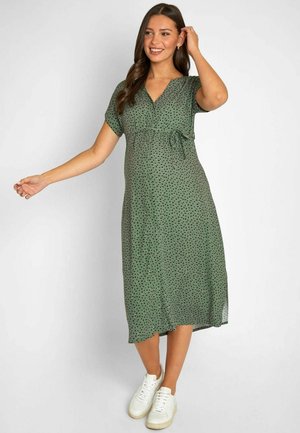 REGULAR FIT - Jurk - khaki green spot print