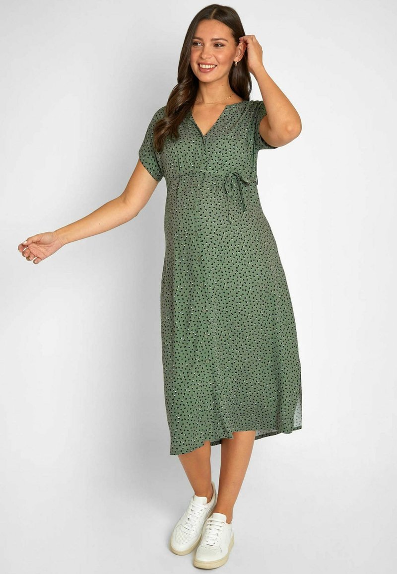 JoJo Maman Bébé REGULAR FIT - Kasdienė suknelė - khaki green spot print