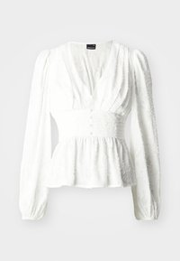 V NECK BLOUSE - Blouse - cream