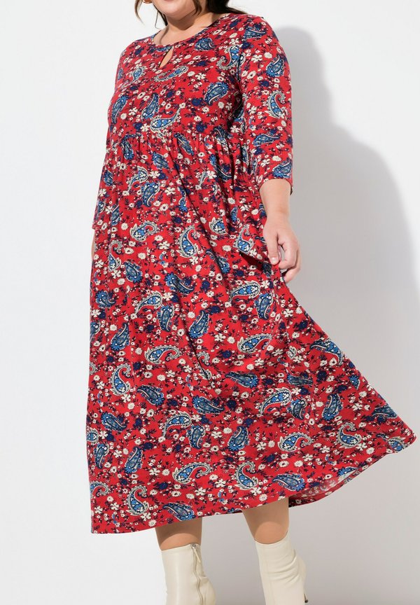 PAISLEY PRINT EMPIRE WAIST SWING  - Jerseykleid - marine