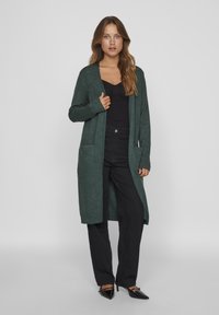 VILA VIRIL LONG CARDIGAN - Adīta jaka - pineneed dark melange