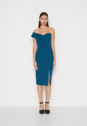 WAL G. ROXY ONE SHOULDER MIDI - Cocktail φόρεμα / Φόρεμα για πάρτι - dark teal blue