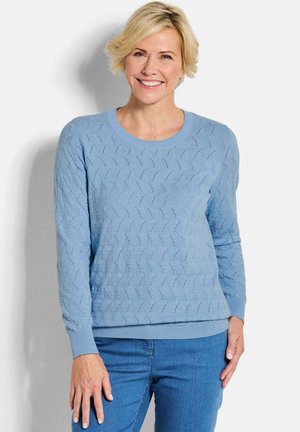 PULLOVER MIT ZICKZACK-MUSTER - Strickpullover - light blue