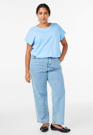 Straight leg jeans - light blue stripe