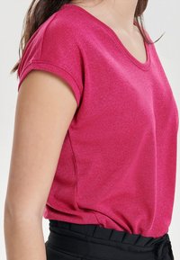 ONLY ONLSILVERY V NECK NOOS - T-paita - pink