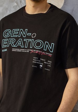 T-shirt med print - black