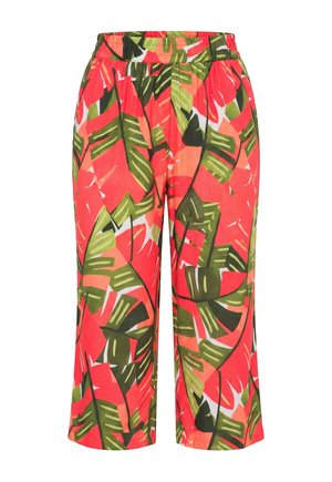 Ulla Popken, PINK PALM ELASTIC WAIST CULOTTES - Pantalon classique - pink