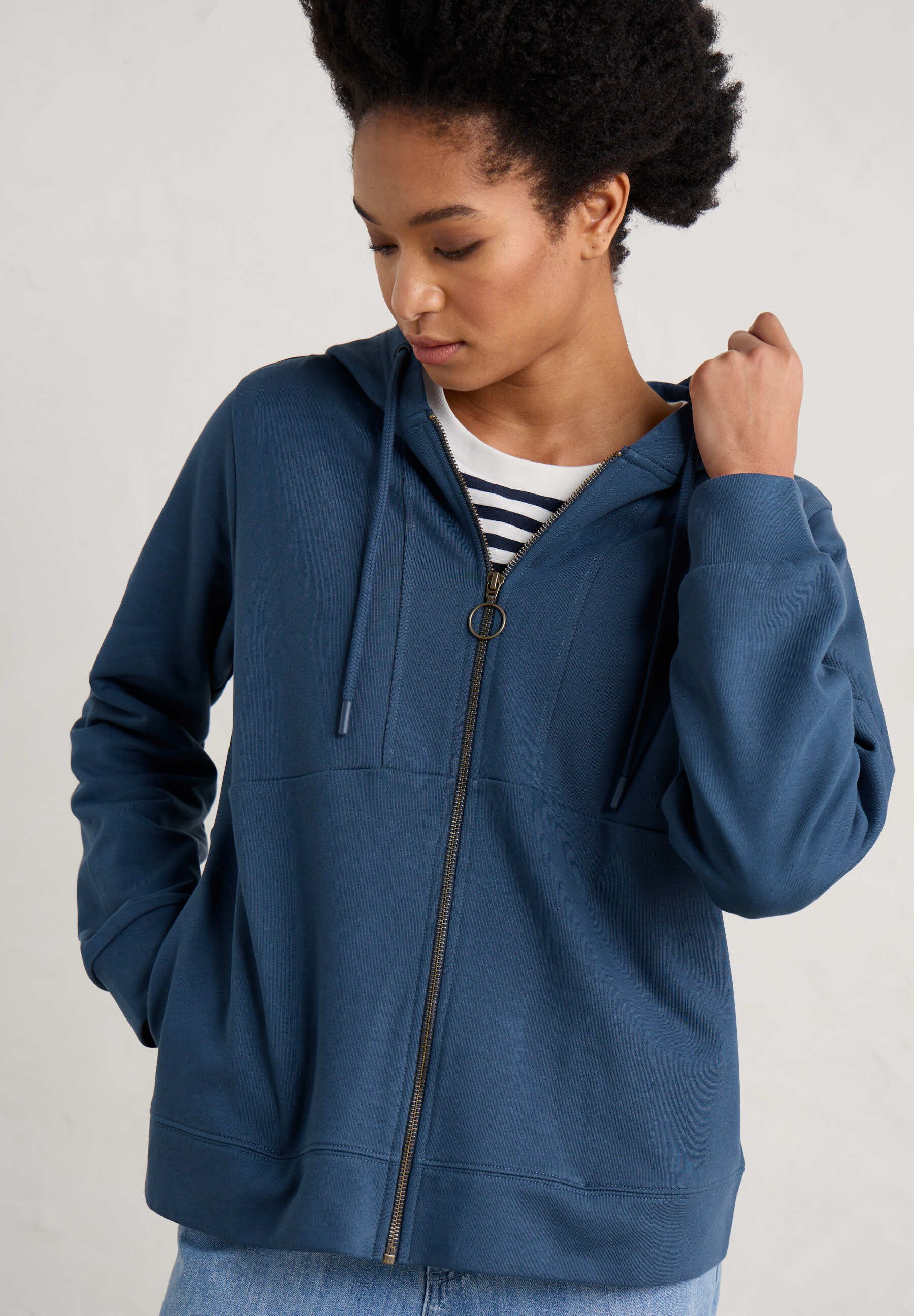 Sweat-shirt classic avec rayures batik. col Ulla Popken | La Redoute