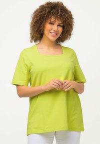 Ulla Popken CARREE-AUSSCHNITT - Jednoduché tričko - light green